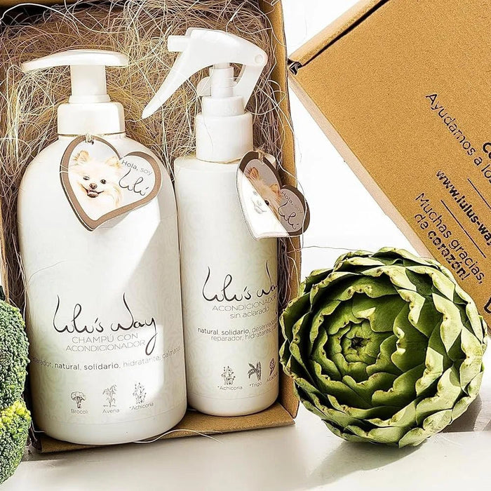 Lulu's Way Champô natural para cães com condicionador - para pele sensível e dermatite sem alérgenos, sem parabenos - 100 % vegan natural - PetDoctors - Loja Online
