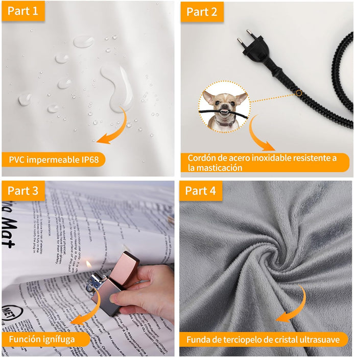 Manta elétrica para cães e gatos, temporizador ajustável, almofada aquecida - PetDoctors - Loja Online