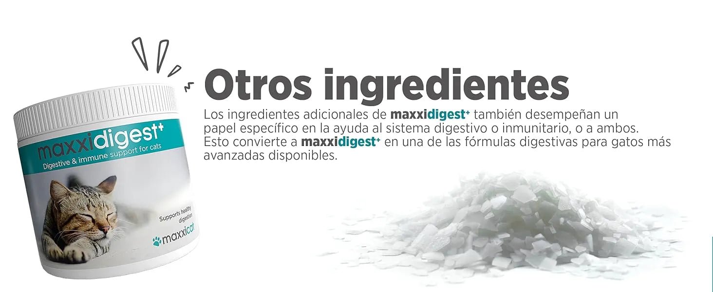 maxxidigest Probióticos, prebióticos e enzimas digestivas para gatos - Ajuda avançada à digestão felina e ao sistema imunitário, sem pó OGM - PetDoctors - Loja Online