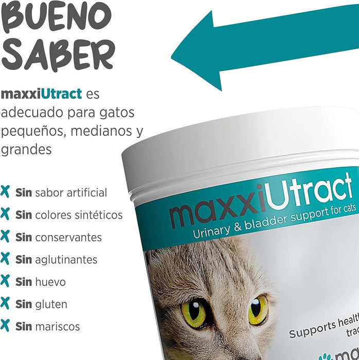 maxxiUtract Suplemento urinário e vesical para gatos - Ajuda à saúde do sistema urinário, controlo da bexiga e recorrência de ITU - com mirtios (em pó: 90 gramas) - PetDoctors - Loja Online