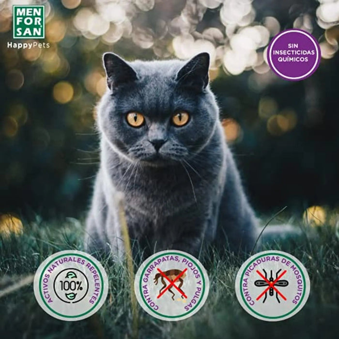 MENFORSAN Pack de 4 Produtos anti - parasitários para Gatos - 4 Produtos repelentes: Coleira, Champô, Spray e 2 Unidades de pipetas Anti Insectos - PetDoctors - Loja Online