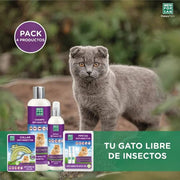 MENFORSAN Pack de 4 Produtos anti - parasitários para Gatos - 4 Produtos repelentes: Coleira, Champô, Spray e 2 Unidades de pipetas Anti Insectos - PetDoctors - Loja Online