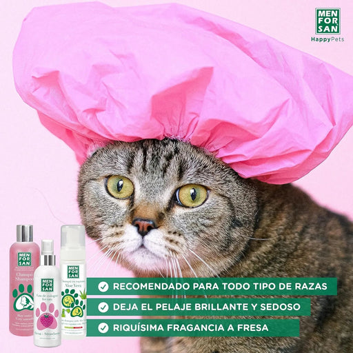 MENFORSAN Pack higiene e beleza para gatos menforsan, champô muito macio gatos 300 ml, colónia morango para gatos de 125 ml, champô em espuma para cães e gatos 200 ml, rico aroma a morangos - PetDoctors - Loja Online