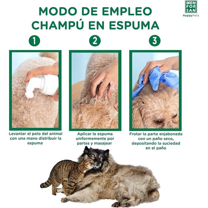 MENFORSAN Pack higiene e beleza para gatos menforsan, champô muito macio gatos 300 ml, colónia morango para gatos de 125 ml, champô em espuma para cães e gatos 200 ml, rico aroma a morangos - PetDoctors - Loja Online