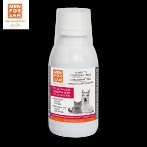 MENFORSAN PELE SENSÍVEL Alimento complementar líquido para cães e gatos com peles sensíveis | Ingredientes naturais | Para animais com pele atópica, vermelhidão ou excesso de gordura na pele (120 ml) - PetDoctors - Loja Online