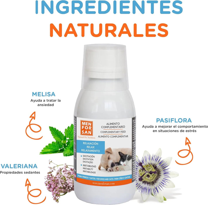 MENFORSAN RELAX Alimento complementar líquido para cães e gatos (120 ml) - PetDoctors - Loja Online