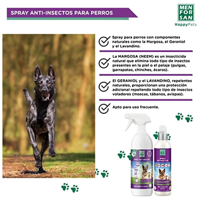 MENFORSAN Spray Anti - insetos para cães, (250 ml e 750 ml) - 3 ativos naturais, argosa, geraniol e lavanda - PetDoctors - Loja Online