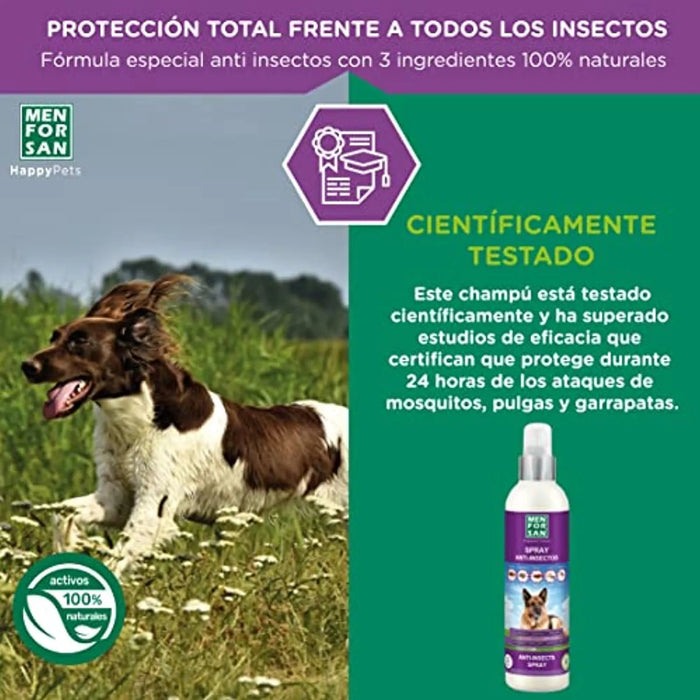 MENFORSAN Spray Anti - insetos para cães, (250 ml e 750 ml) - 3 ativos naturais, argosa, geraniol e lavanda - PetDoctors - Loja Online