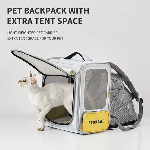 Mochila Transportadora Breezy Zone para gatos e cães pequenos, Expansível e Dobrável - Mochila de viagem - PetDoctors - Loja Online