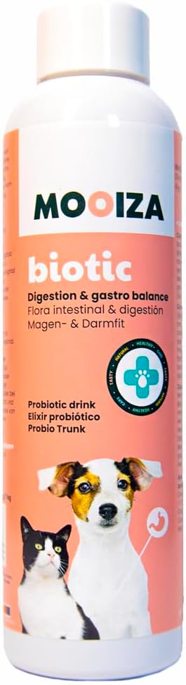 MOOIZA Biotic Probio – Probiotico cães e gatos, flora intestinal, apoio gastrointestinal natural - digestão saudável, fortalece o sistema imunitário - PetDoctors - Loja Online