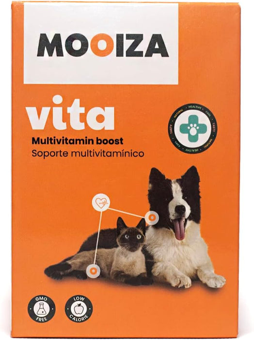 MOOIZA Vita - 21 multivitaminas e minerais para cães e gatos, aminoácidos, complexo vitamina B com vitamina A, C, D3 - zinco - iodo - cálcio - apoio imunitário - ossos - PetDoctors - Loja Online