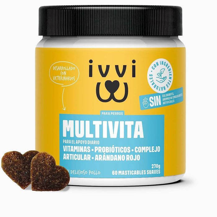 Multivitaminas - Complemento alimentar Multivitamínico para cães - cuidado completo para uma vida feliz do cão - 60 biscoitos de frango (270 g) - PetDoctors - Loja Online