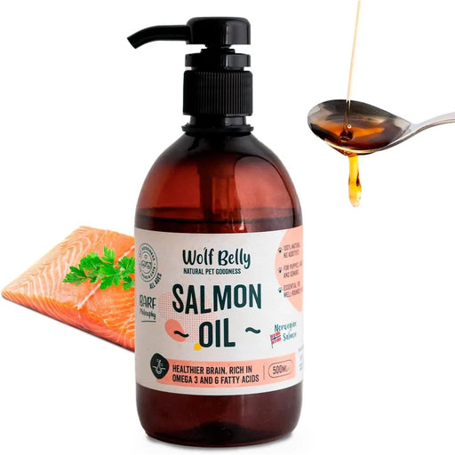 Óleo de salmão norueguês para cães e gatos - 500 ml, rico em Omega 3, 6 e vitaminas para o cuidado da pele, propriedades anti - inflamatórias - 100% natural - PetDoctors - Loja Online