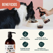 Óleo de salmão norueguês para cães e gatos - 500 ml, rico em Omega 3, 6 e vitaminas para o cuidado da pele, propriedades anti - inflamatórias - 100% natural - PetDoctors - Loja Online