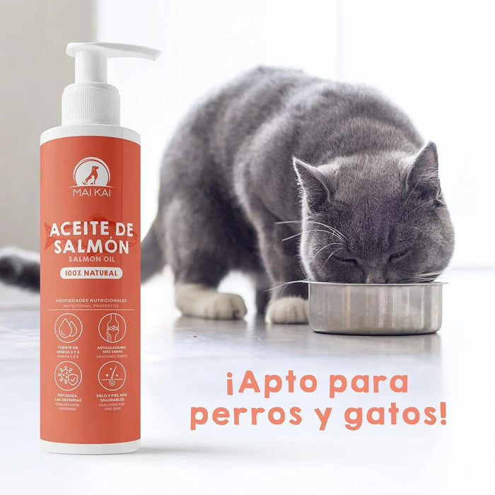 Óleo de salmão para cães e gatos - anti - inflamatório, ômega 3 e 6, pele saudável e pelo brilhante, vitaminas e cálcio, 100% natural - PetDoctors - Loja Online