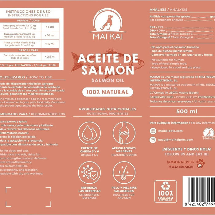 Óleo de salmão para cães e gatos - anti - inflamatório, ômega 3 e 6, pele saudável e pelo brilhante, vitaminas e cálcio, 100% natural - PetDoctors - Loja Online