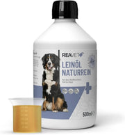 Óleo para ração ReaVET para cães, 4 variedades x 500 ml, óleo BARF para cães, óleo BARF de alta qualidade para cães, natural e apropriado para todas as raças - PetDoctors - Loja Online