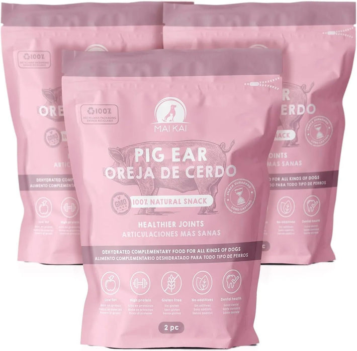 Orelhas de porco para cães - Snacks 100 % naturais - alternativa aos ossos para cães - orelha de porco completa desidratada - PetDoctors - Loja Online
