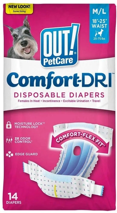 OUT! Fraldas para Cadelinhas - Descartáveis e Absorventes com ajuste à prova de fugas - PetDoctors - Loja Online
