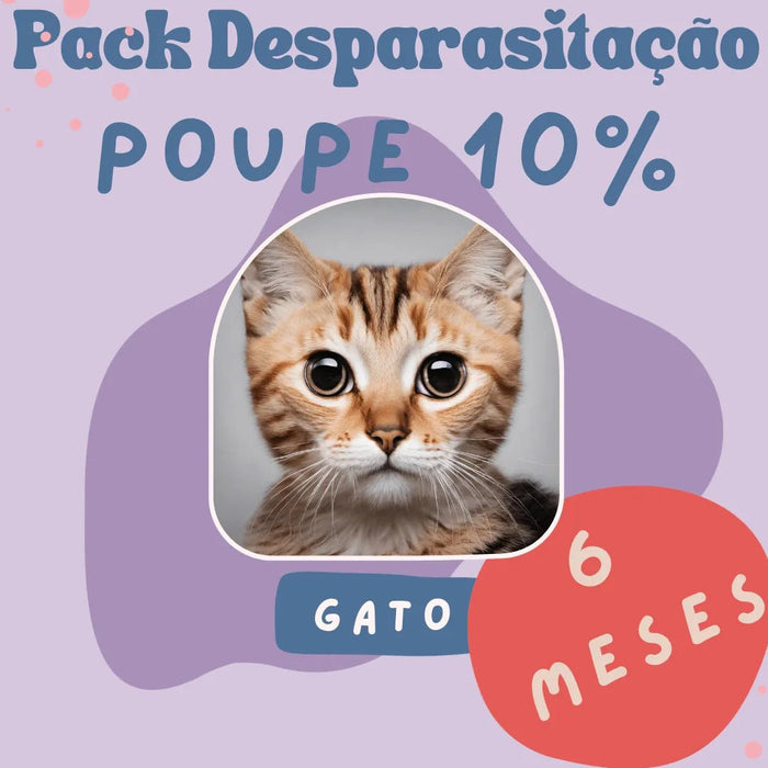 PACK Desparasitação 6 MESES - GATO - 10% DESCONTO IMEDIATO - PetDoctors - Loja Online