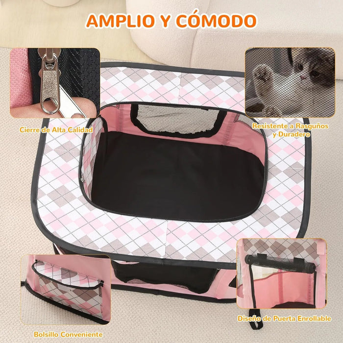 Parque dobrável para cães pequenos e gatos, portátil, uso interno ou exterior - PetDoctors - Loja Online