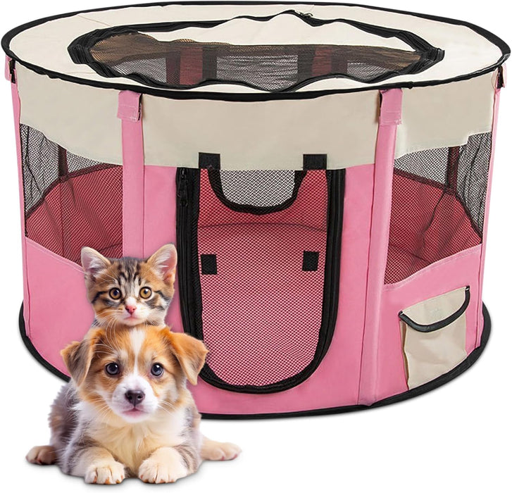 Parque dobrável para cães pequenos e gatos, portátil, uso interno ou exterior - PetDoctors - Loja Online