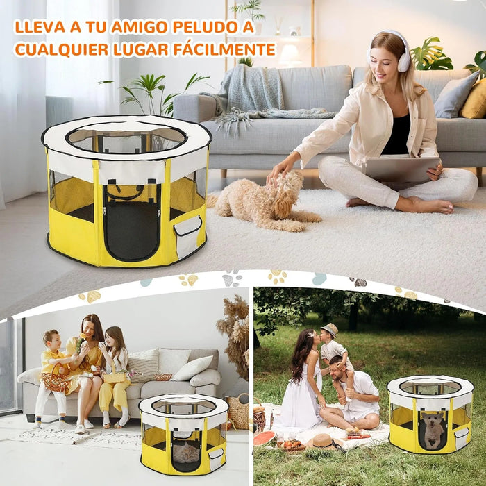 Parque dobrável para cães pequenos e gatos, portátil, uso interno ou exterior - PetDoctors - Loja Online