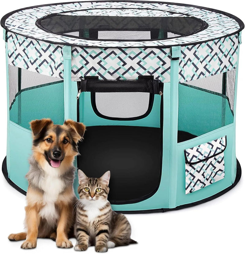 Parque dobrável para cães pequenos e gatos, portátil, uso interno ou exterior - PetDoctors - Loja Online