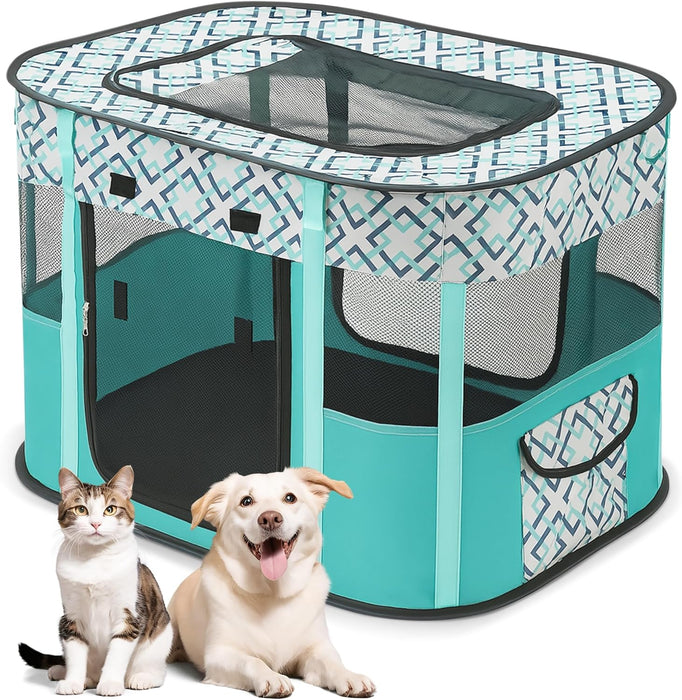 Parque dobrável para cães pequenos e gatos, portátil, uso interno ou exterior - PetDoctors - Loja Online