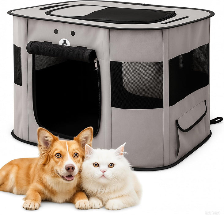 Parque dobrável para cães pequenos e gatos, portátil, uso interno ou exterior - PetDoctors - Loja Online
