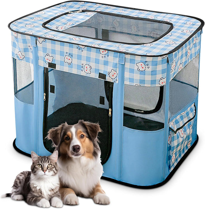 Parque dobrável para cães pequenos e gatos, portátil, uso interno ou exterior - PetDoctors - Loja Online