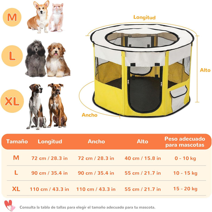 Parque dobrável para cães pequenos e gatos, portátil, uso interno ou exterior - PetDoctors - Loja Online