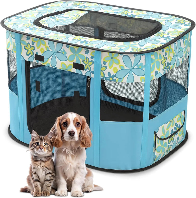 Parque dobrável para cães pequenos e gatos, portátil, uso interno ou exterior - PetDoctors - Loja Online