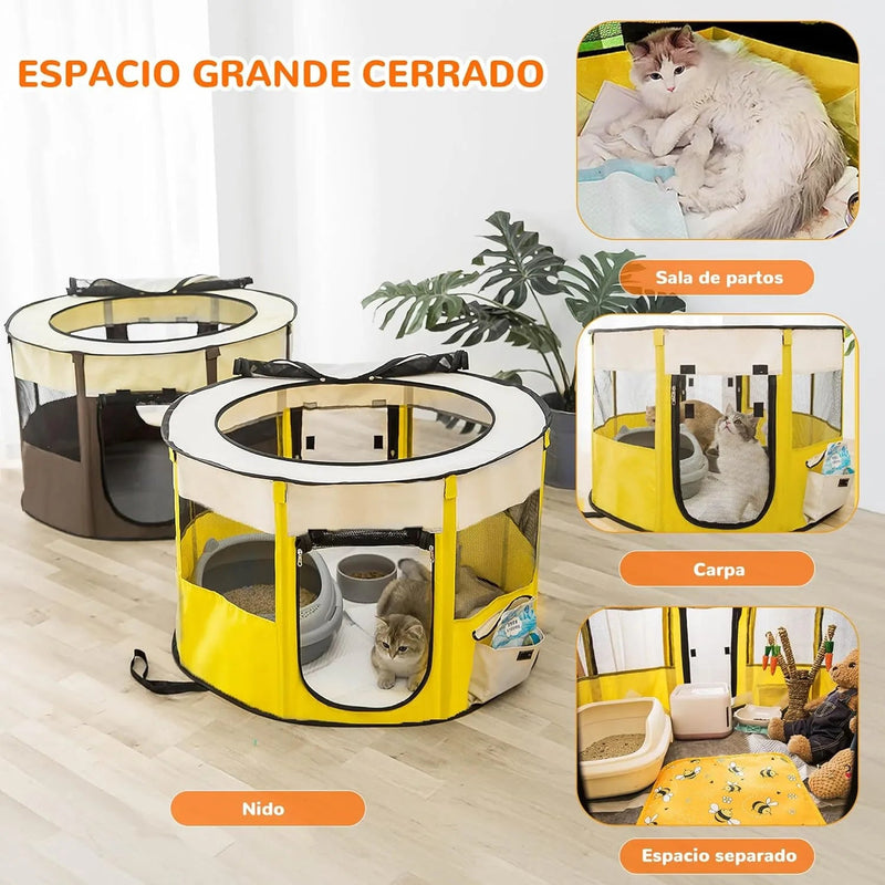 Parque dobrável para cães pequenos e gatos, portátil, uso interno ou exterior - PetDoctors - Loja Online
