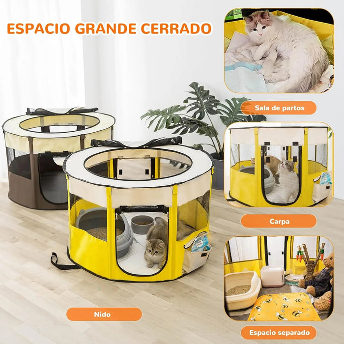 Parque dobrável para cães pequenos e gatos, portátil, uso interno ou exterior - PetDoctors - Loja Online