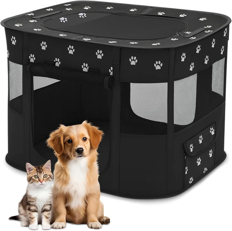 Parque dobrável para cães pequenos e gatos, portátil, uso interno ou exterior - PetDoctors - Loja Online