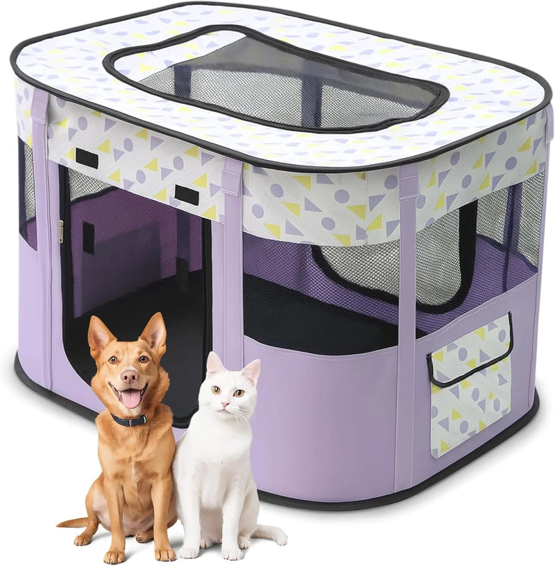 Parque dobrável para cães pequenos e gatos, portátil, uso interno ou exterior - PetDoctors - Loja Online