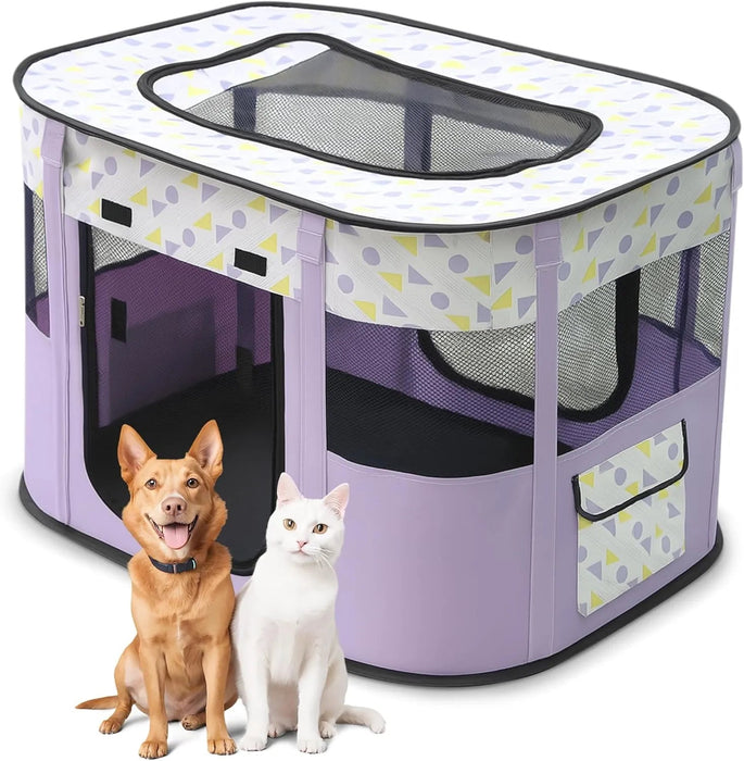 Parque dobrável para cães pequenos e gatos, portátil, uso interno ou exterior - PetDoctors - Loja Online