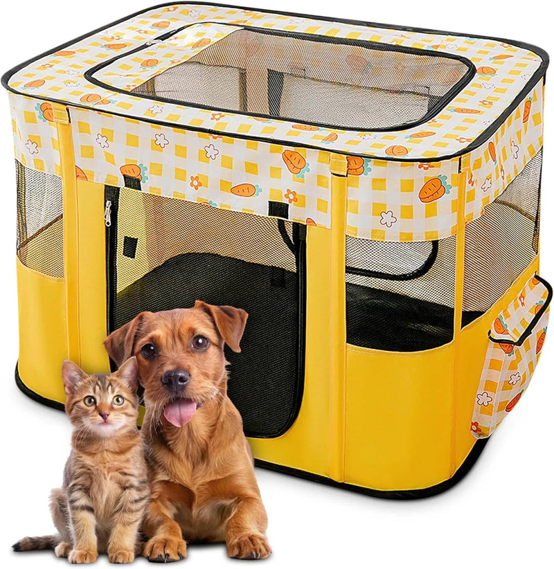 Parque dobrável para cães pequenos e gatos, portátil, uso interno ou exterior - PetDoctors - Loja Online