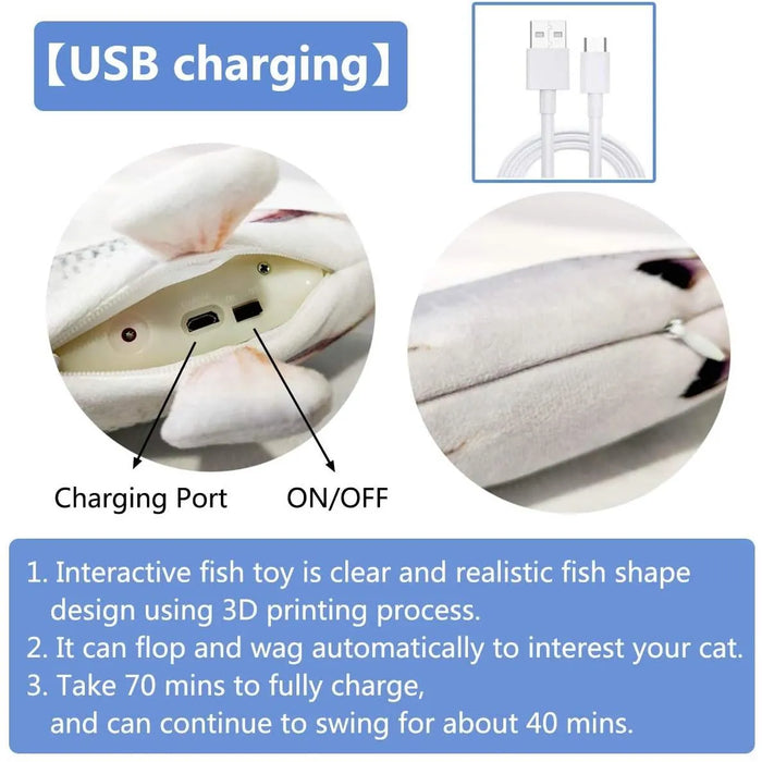 PEIXE Brinquedo Interativo para Cães ou Gatos (Carregamento USB) - PetDoctors - Loja Online