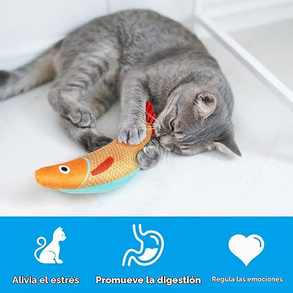 Kissanminttulelut kissoille – 3 pehmoisen kalan pakkaus | 24 cm