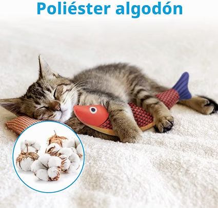 Kissanminttulelut kissoille – 3 pehmoisen kalan pakkaus | 24 cm