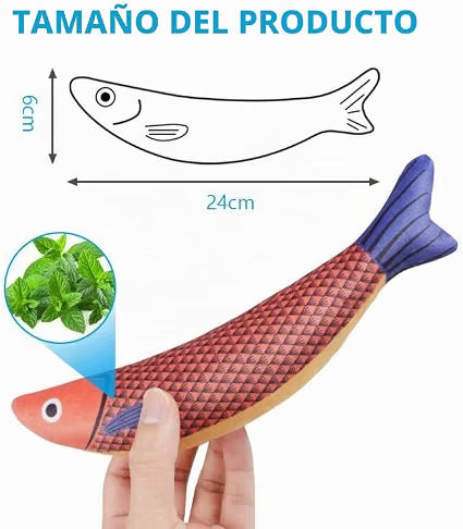 Kissanminttulelut kissoille – 3 pehmoisen kalan pakkaus | 24 cm