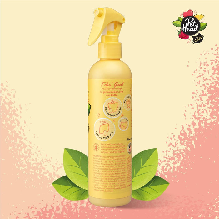 PET HEAD Felin Good Spray de higiene para gatos 300 ml, aroma de fruto. Shampoo que não requer lavagem e secagem rápida. Hipoalergénico com ingredientes naturais. Fórmula suave para gatos e gatinhos - PetDoctors - Loja Online