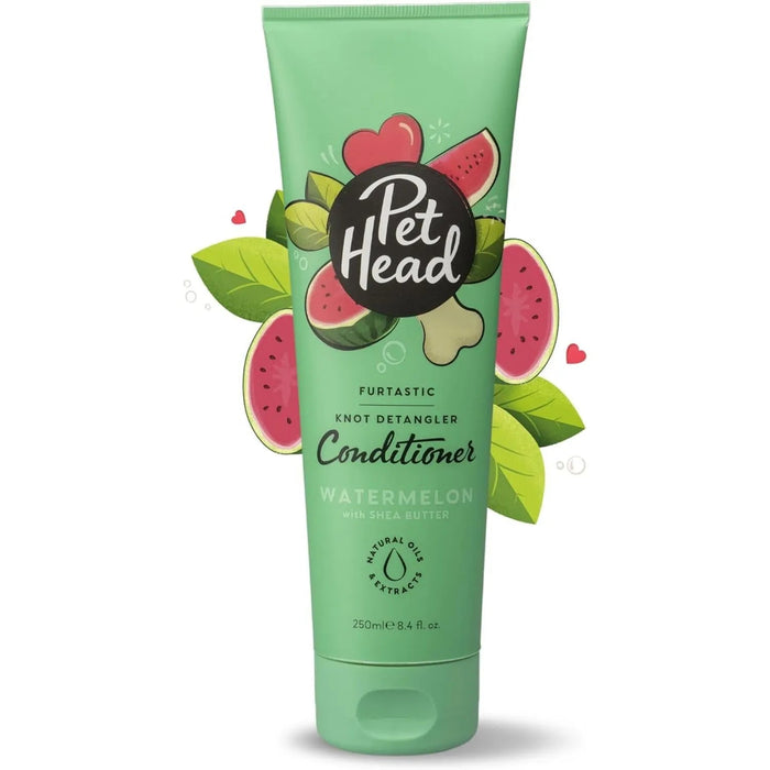 PET HEAD Furtastic Condicionador para cães de pelo longo e encaracolado, 250 ml, aroma de melancia. Hidrata e desembaraça o pêlo. Hipoalergénico com ingredientes naturais. Adequado para cachorros - PetDoctors - Loja Online