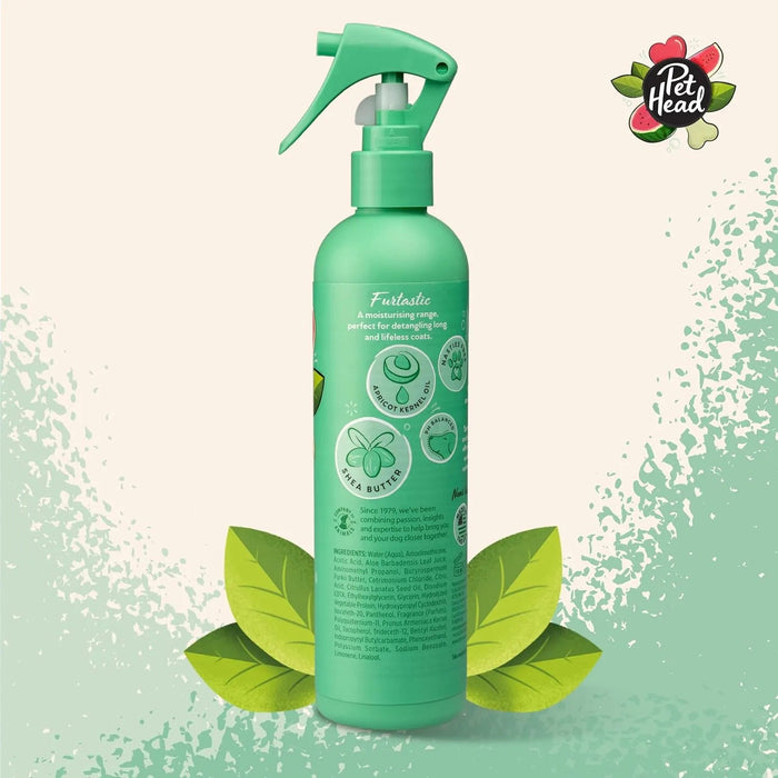 PET HEAD Furtastic Spray de higiene para cães de pelo longo e encaracolado 300 ml, aroma de melancia. Shampoo seco desembaraçante com ingredientes naturais e veganos. Fórmula suave para cães - PetDoctors - Loja Online