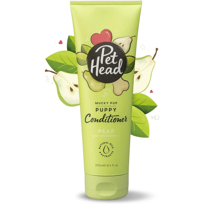 PET HEAD Mucky Puppy Condicionador para cachorros 250 ml, aroma de pêra. Hipoalergénico com ingredientes naturais. Fórmula suave para cães e cachorros com mais de 8 semanas de idade - PetDoctors - Loja Online