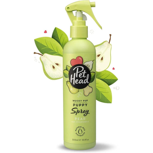 PET HEAD Mucky Puppy Spray desodorizante para cachorros 300 ml, aroma de pêra. Hipoalergénico com ingredientes naturais. Fórmula suave para cães e cachorros com mais de 8 semanas de idade - PetDoctors - Loja Online