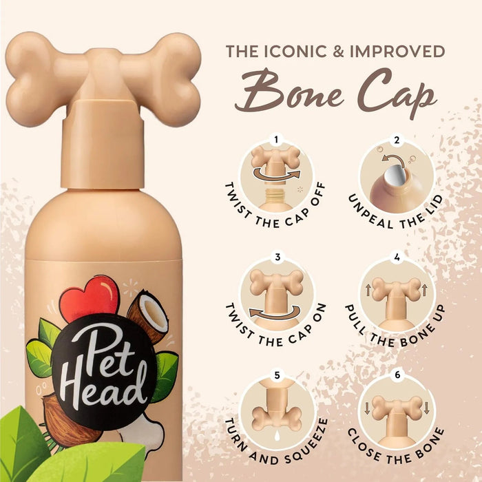 PET HEAD Sensitive Soul champô para cães com pele sensível 300 ml, aroma de côco. Shampoo para cães hipoalergénico e hidratante, ingredientes naturais e vegano. Adequado para cachorros e cães - PetDoctors - Loja Online