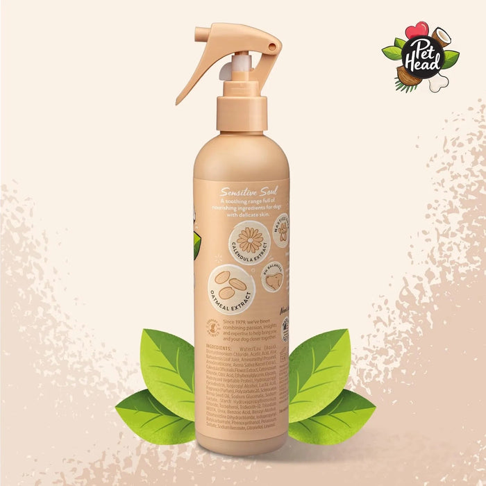 PET HEAD Sensitive Soul Spray desodorizante para cães com pele sensível 300 ml, aroma de côco. Spray de higiene hipoalergénica para cães, ingredientes naturais e veganos. Adequado para cachorros e - PetDoctors - Loja Online